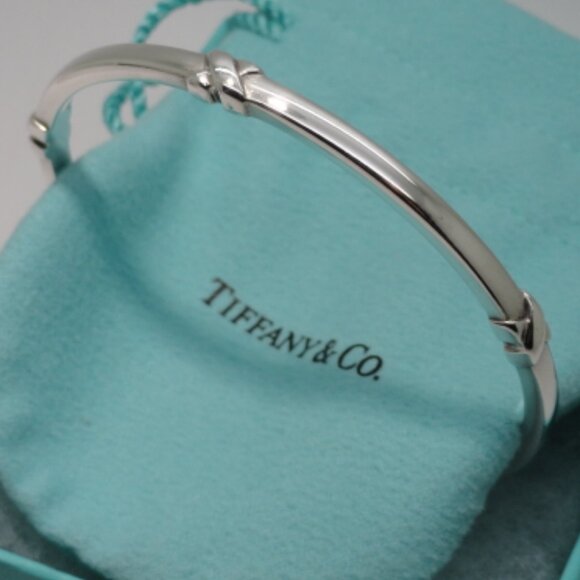 Tiffany & Co. Sterling Silver Signature X Bangle Bracelet